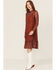Image #1 - Panhandle Women's Cactus Print Long Sleeve Mesh Midi Dress, Rust Copper, hi-res