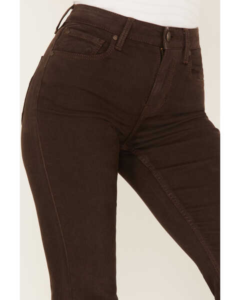 Image #2 - Shyanne Women's Mid Rise Super Flare Jeans, Dark Brown, hi-res