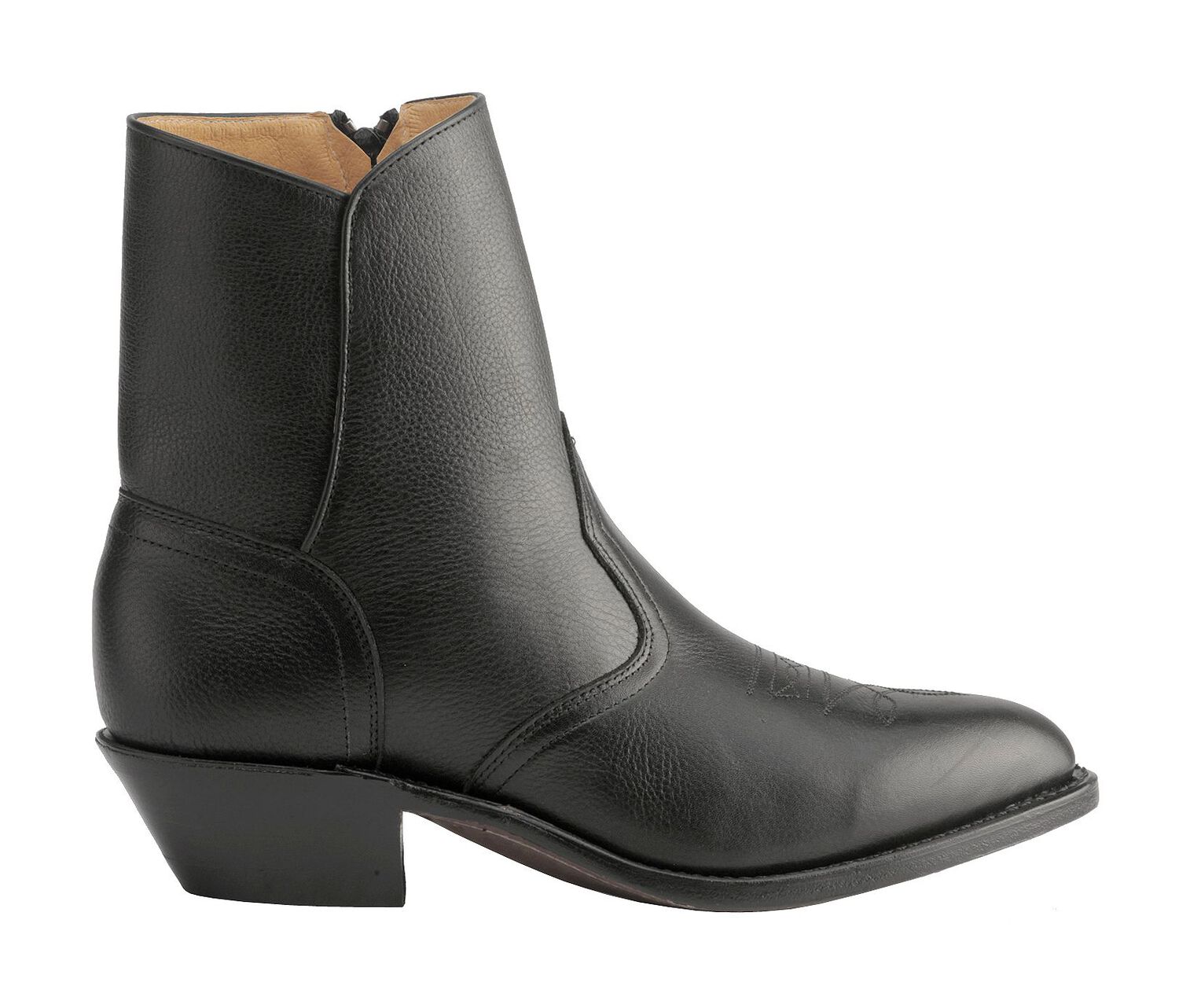 Image #2 - Boulet Men's Zipper Western Boots - Round Toe, Black, hi-res