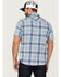 Image #4 - Flag & Anthem Men's Desert Son Cookeville Vintage Large Plaid Short Sleeve Snap Western Shirt, Light Blue, hi-res