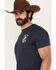 Image #2 - Rock & Roll Denim Men's Bronco Short Sleeve Graphic T-Shirt, Indigo, hi-res