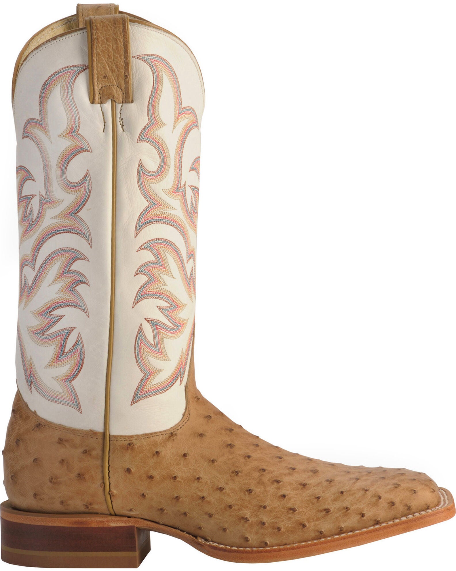 Product Name Justin Men's AQHA Full Quill Ostrich Western Boots Broad Square Toe