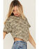 Image #2 - Youth in Revolt Women's Camo Print Seamed Tee, Olive, hi-res