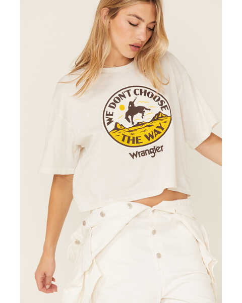 Image #3 - Wrangler Women's Yellowstone We Don't Choose The Way Graphic Tee, Ivory, hi-res