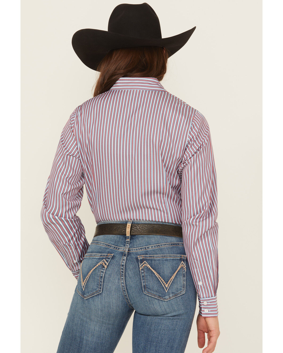 Image #4 - Cinch Women's Striped Print Long Sleeve Button-Down Shirt, Purple, hi-res