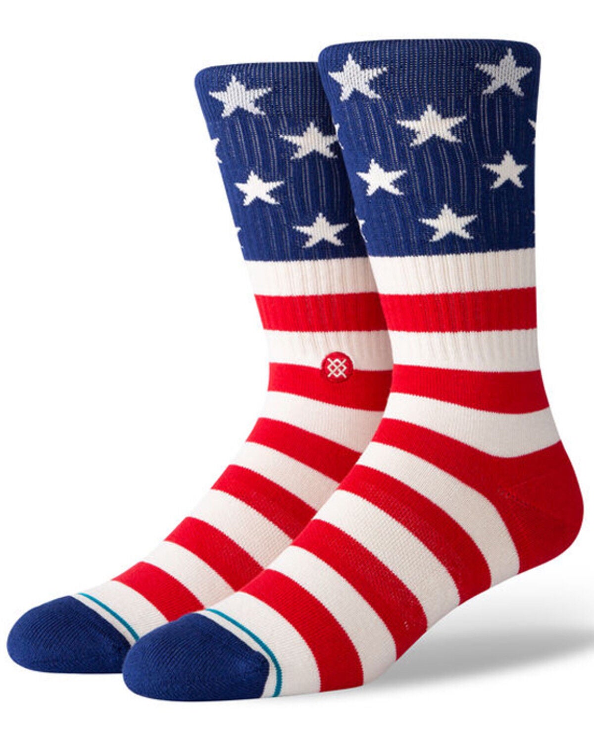 Image #1 - Stance Men's The Fourth Stars & Stripes American Old Glory Crew Socks, Red, hi-res