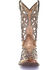 Corral Girls' Shiny Inlay Western Boots - Square Toe, Tan, hi-res
