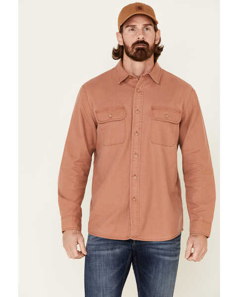 Image #1 - Pendleton Men's Rust Beach Shack Solid Long Sleeve Western Shirt , Rust Copper, hi-res