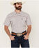 Image #1 - Cowboy Hardware Men's Fleur Printed Short Sleeve Pearl Snap Western Shirt, White, hi-res