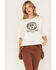 Wrangler Women's Chasing Cowboys Ain't Easy Cropped Graphic Tee, White, hi-res