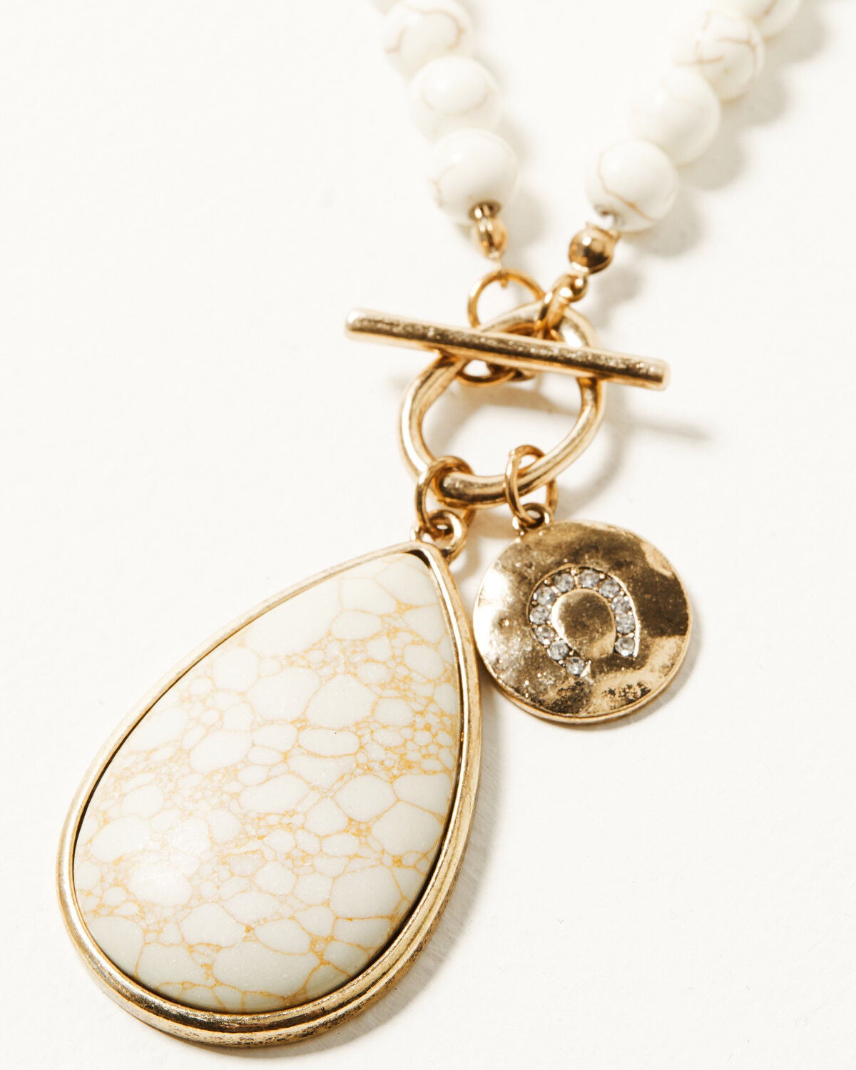Image #1 - Shyanne Women's Summer Moon Antique Gold Long Pendant Necklace, Off White, hi-res