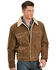 Image #2 - Scully Men's Sherpa Lined Boar Suede Jacket, Brown, hi-res