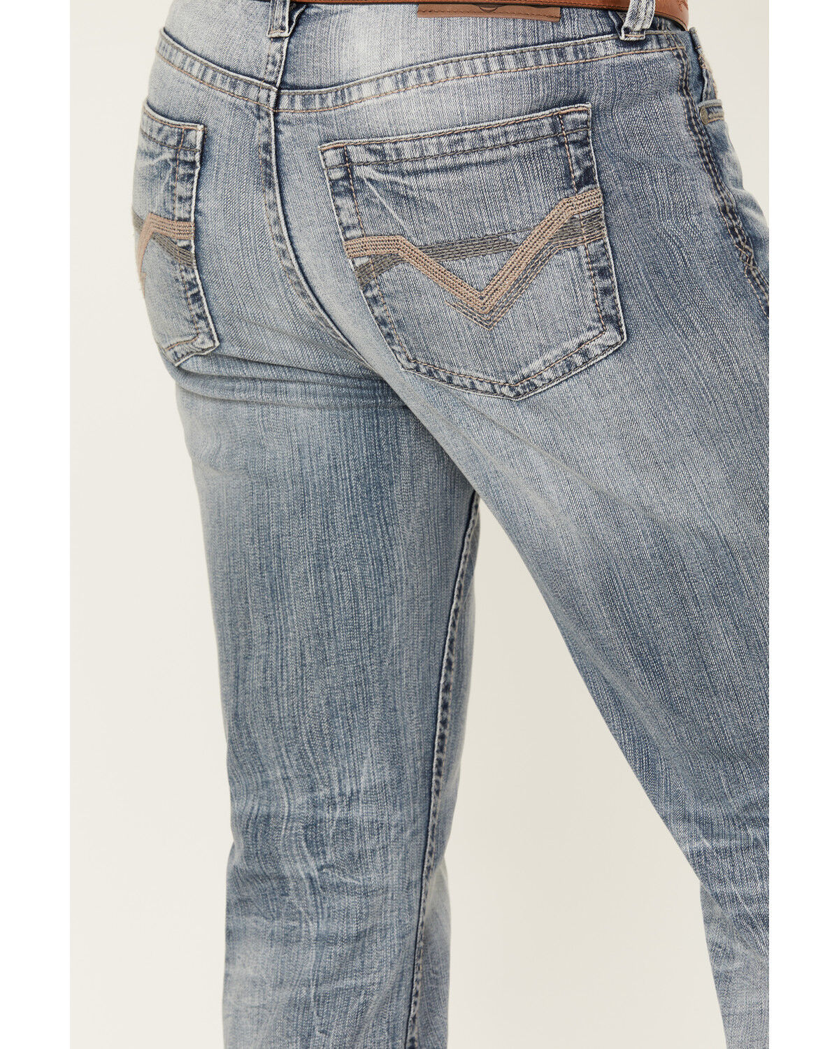 Image #4 - Cody James Men's Light Wash Stampede Slim Straight Stretch Denim Jeans, Light Wash, hi-res