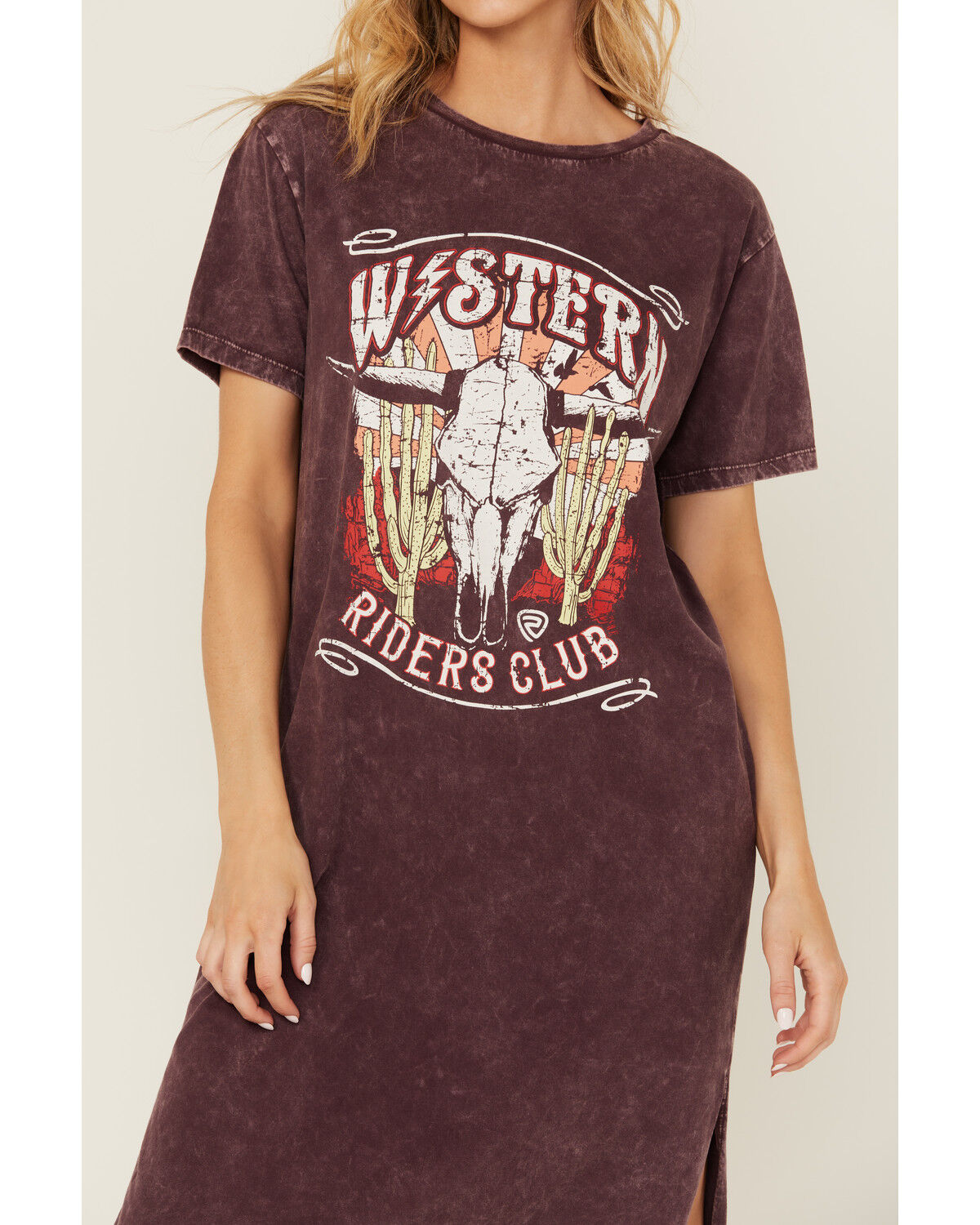 Image #3 - Rock & Roll Denim Women's Graphic Short Sleeve Maxi Dress, Purple, hi-res