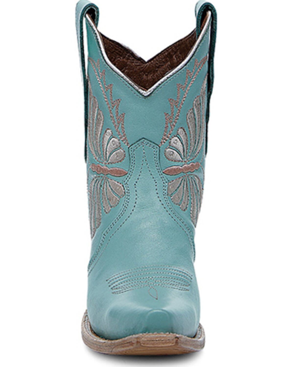 Image #3 - Circle G Women's Butterfly Western Booties - Snip Toe, Mint, hi-res