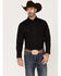 Image #1 - Wrangler Men's Silver Edition Geo Print Long Sleeve Snap Western Shirt, Black, hi-res