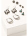 Image #1 - Shyanne Women's Hoop Rodeo Sunset Earring Set - 5 Piece, Silver, hi-res