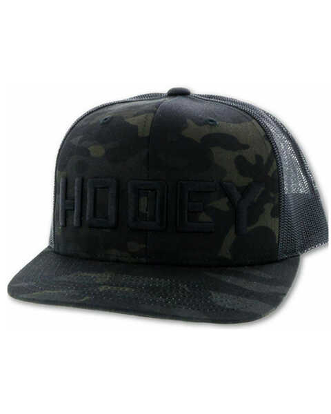 HOOey Men's Camo & Black Pistol Logo Embroidered Mesh-Back Trucker Cap , Camouflage, hi-res