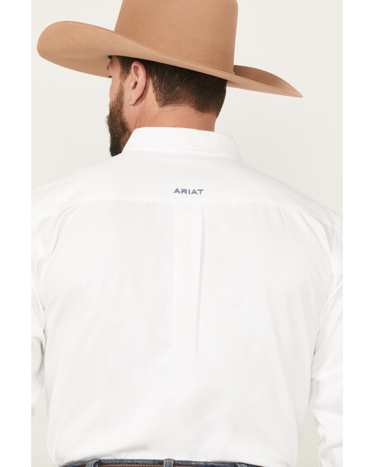 Image #4 - Ariat Men's Team Logo Solid Long Sleeve Button-Down Western Shirt, White, hi-res