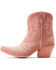 Image #2 - Ariat Women's Chandler Suede Western Booties - Snip Toe , Pink, hi-res