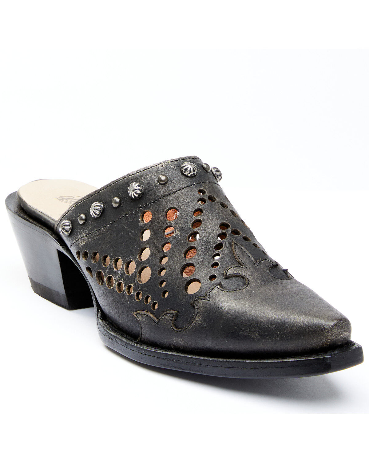Image #1 - Dan Post Women's Inlay Mules - Snip Toe, Black, hi-res