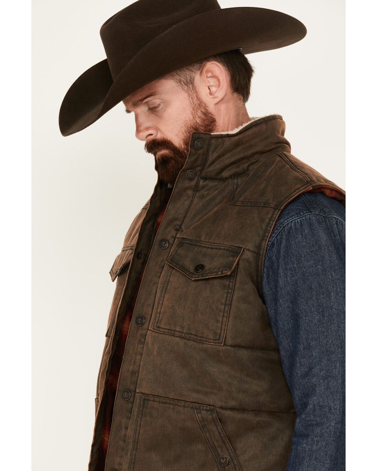 Image #2 - Cody James Men's Oil Slick Snap Vest, Brown, hi-res