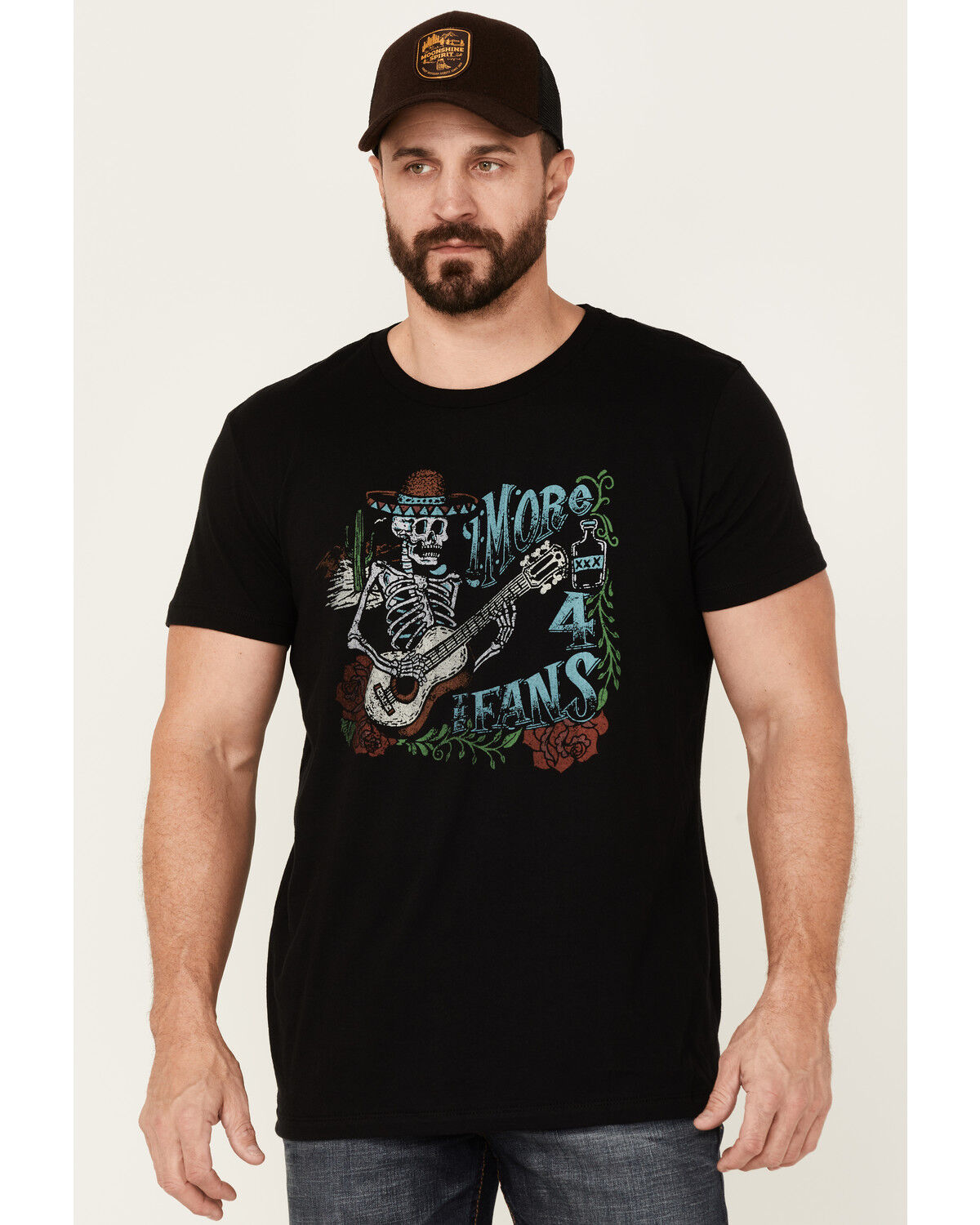 Image #1 - Moonshine Spirit Men's More 4 For The Fans Graphic Short Sleeve T-Shirt, Black, hi-res
