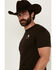 Image #2 - Cowboy Hardware Men's 8 Seconds Short Sleeve Graphic T-Shirt, Chocolate, hi-res