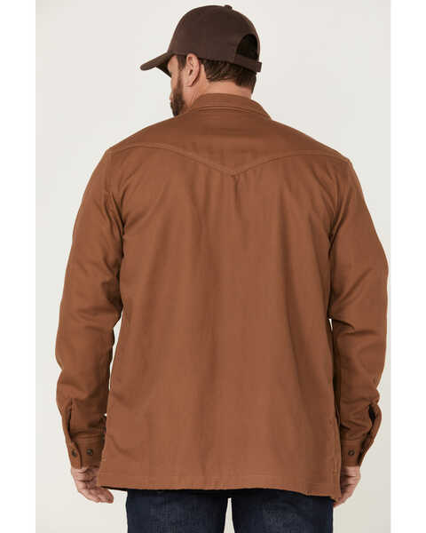 Image #4 - Cody James Men's FR Duck Line Work Snap Shirt Jacket, Camel, hi-res