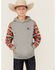 Image #1 - Hooey Boys' Printed Sleeve Hooded Sweatshirt, Grey, hi-res