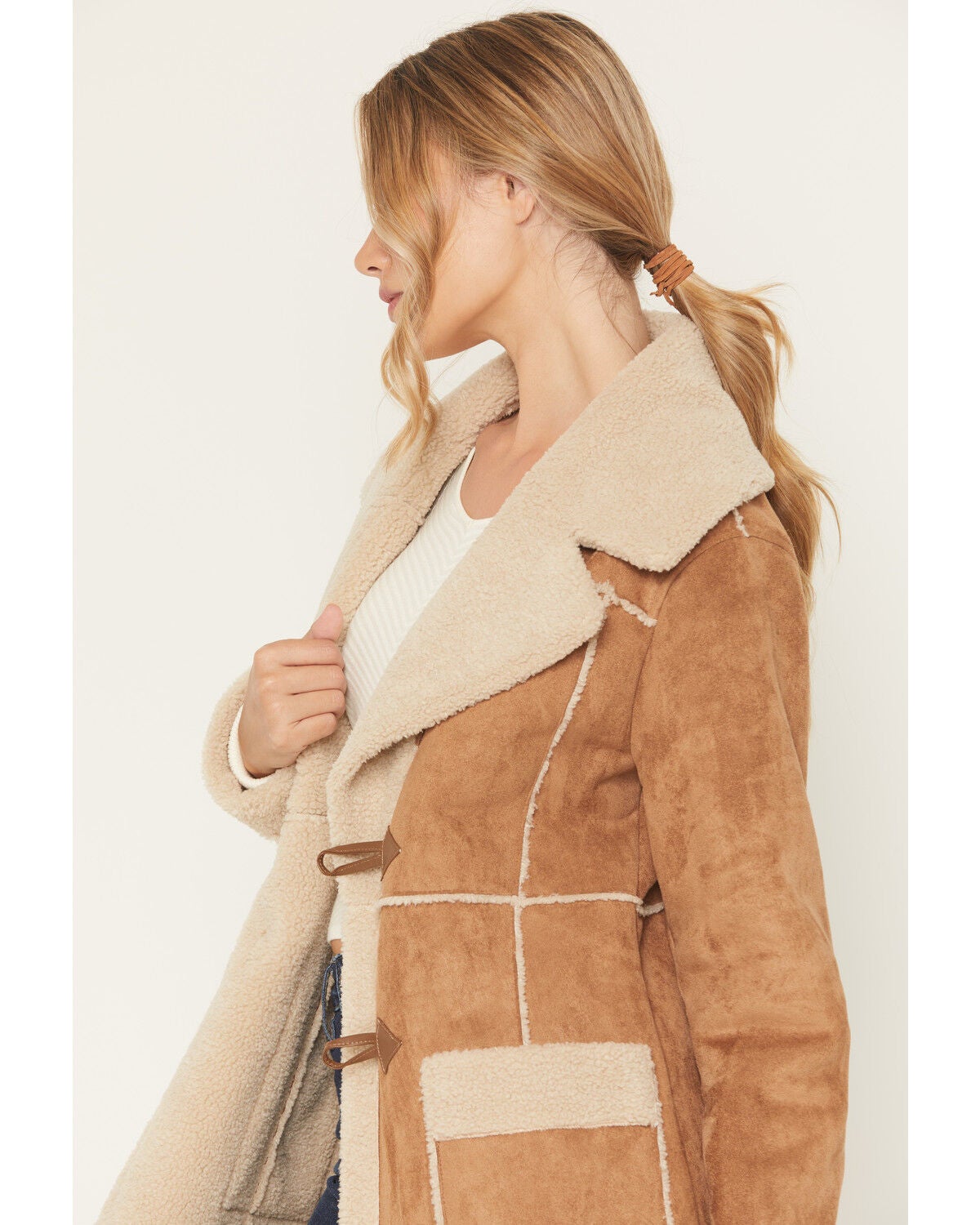 Image #2 - Panhandle Slim Women's Berber Lined Microsuede Coat, , hi-res