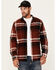 Image #1 - Brothers and Sons Men's Barrell Burley Plaid Print Long Sleeve Button-Down Flannel Shirt, Dark Red, hi-res