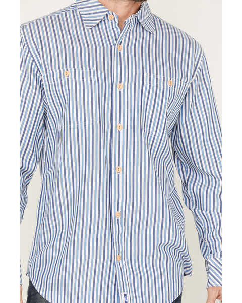 Image #3 - Resistol Men's Quest Striped Long Sleeve Button-Down Western Shirt, Blue, hi-res