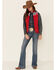 Cruel Girl Women's Red Embroidered Quilted Poly Puffer Vest , Red, hi-res