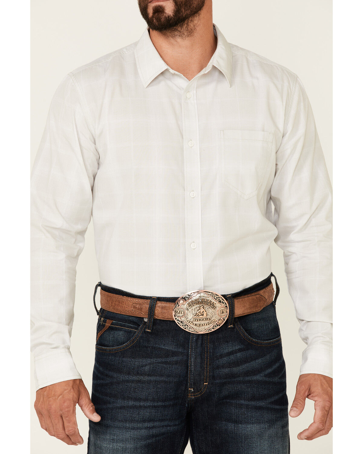Image #3 - Gibson Men's Back Off Large Plaid Long Sleeve Button-Down Western Shirt, Grey, hi-res