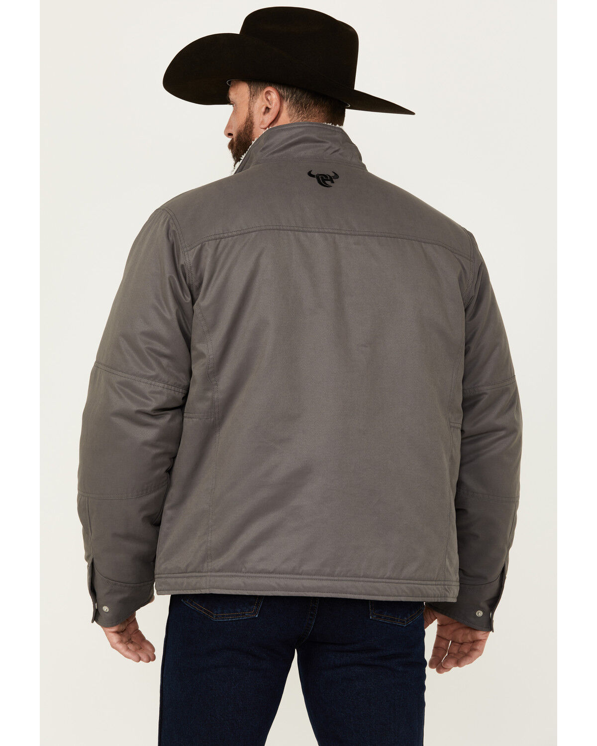 Image #4 - Cowboy Hardware Men's Embroidered Conceal Carry Softshell Jacket, Charcoal, hi-res