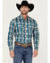 Image #1 - Wrangler Men's Checotah Long Sleeve Pearl Snap Western Shirt - Big , Blue, hi-res