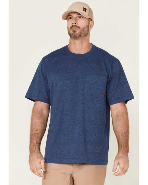 Hawx Men's Heavyweight Short Sleeve Work Pocket T-Shirt , Royal Blue, hi-res