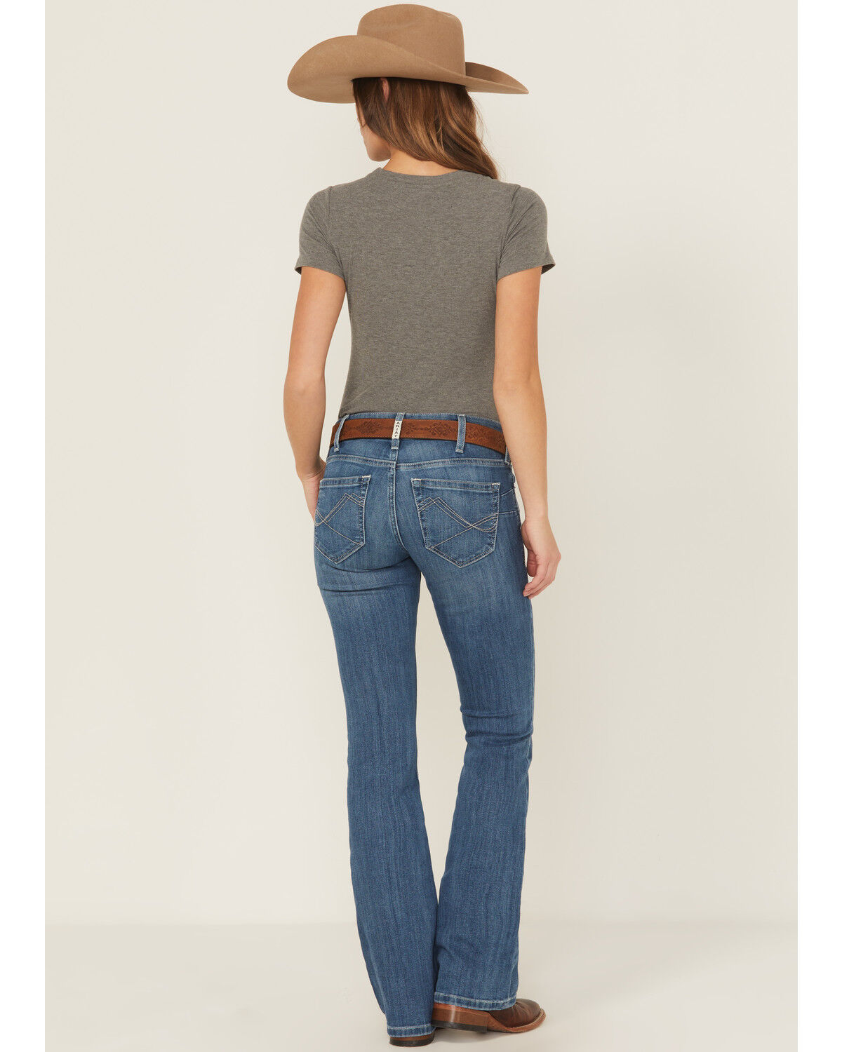 Image #3 - Ariat Women's Mid Rise Patricia Stretch Main Bootcut Jeans, Blue, hi-res