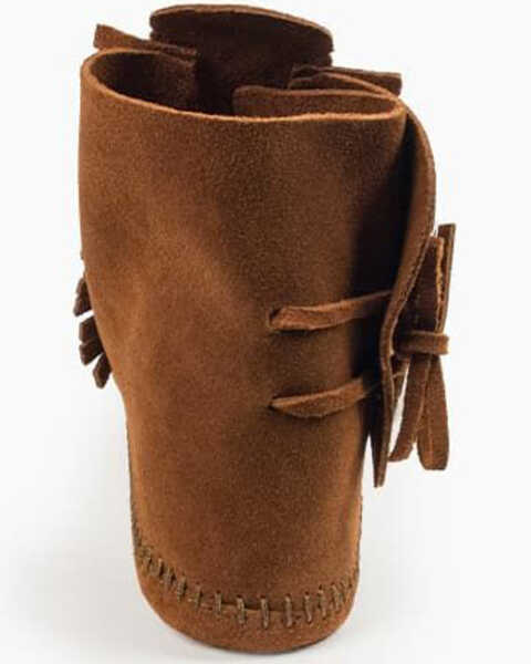 Image #3 - Minnetonka Men's Two-Button Softsole Moccasin Boots - Moc Toe, Brown, hi-res