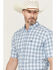 Image #2 - Ariat Men's Cal Pro Series Plaid Print Short Sleeve Button-Down Stretch Western Shirt - Tall, Light Blue, hi-res