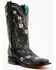 Image #2 - Corral Women's Floral Blacklight Western Boots - Square Toe , Black, hi-res