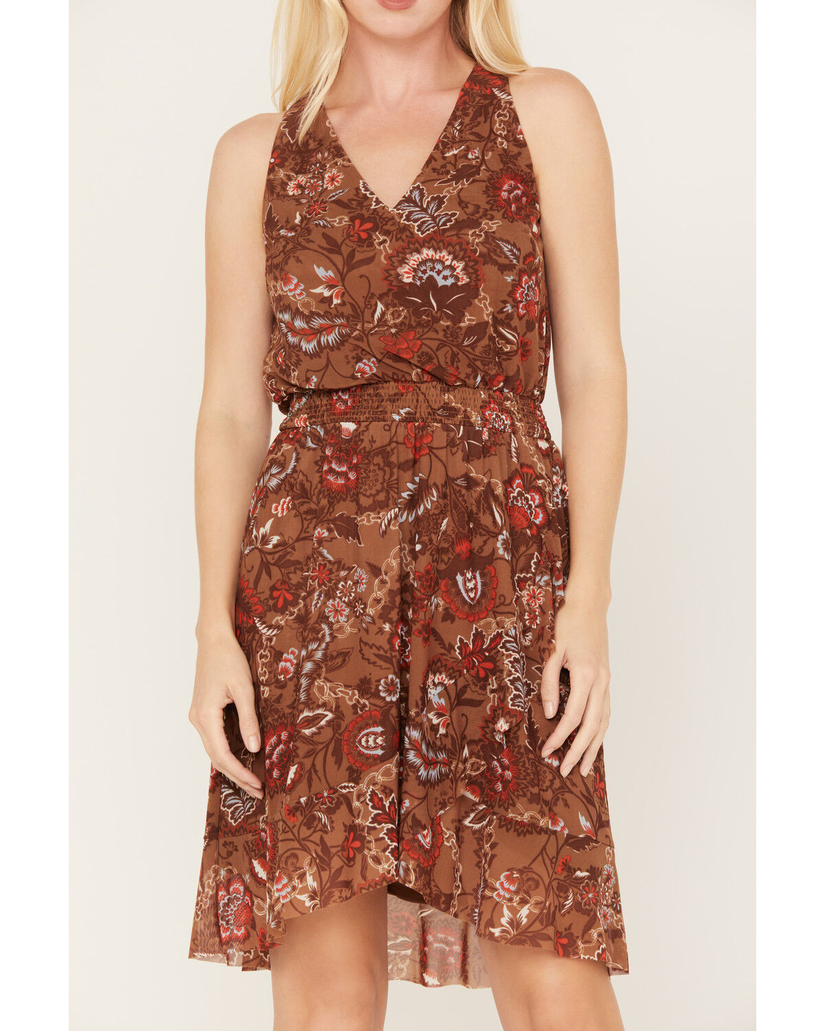 Image #3 - Idyllwind Women's Meshed Smock Mini Dress, Brown, hi-res