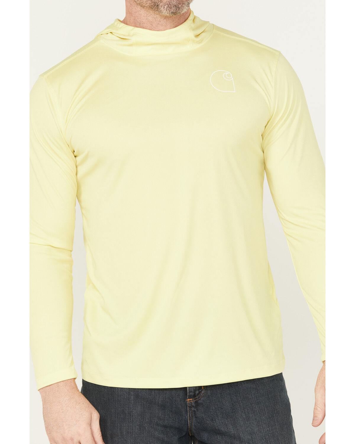 Image #3 - Carhartt Men's Force Sun Defender™ Lightweight Long Sleeve Hooded Work Shirt, Bright Orange, hi-res