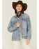 Unpublished Denim Women's Light Wash Davie Denim Trucker Jacket, Blue, hi-res