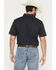 Image #4 - Cody James Men's Barrel Rider Geo Print Short Sleeve Button-Down Stretch Western Shirt, Navy, hi-res
