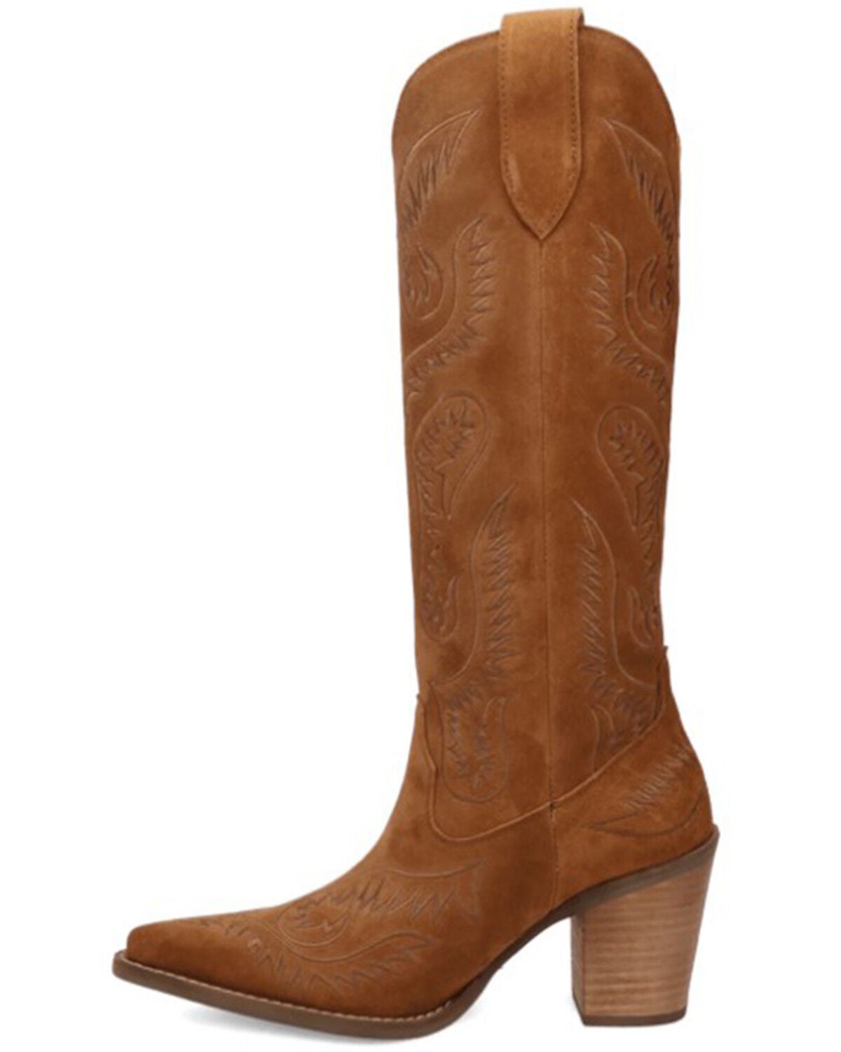 Image #3 - Dingo Women's Evita Suede Tall Western Boots - Snip Toe, Camel, hi-res