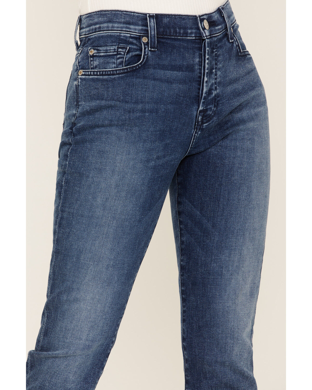 Image #2 - 7 For All Mankind Mid Wash Josefina In Formosa Cuffed Skinny Jeans, Blue, hi-res