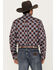 Image #4 - RANK 45® Men's Saddle Abstract Plaid Print Long Sleeve Button-Down Western Shirt, Red, hi-res