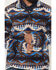 Image #3 - Rock & Roll Denim Men's Boot Barn Exclusive Southwestern Print 1/4 Zip Pullover, Blue, hi-res